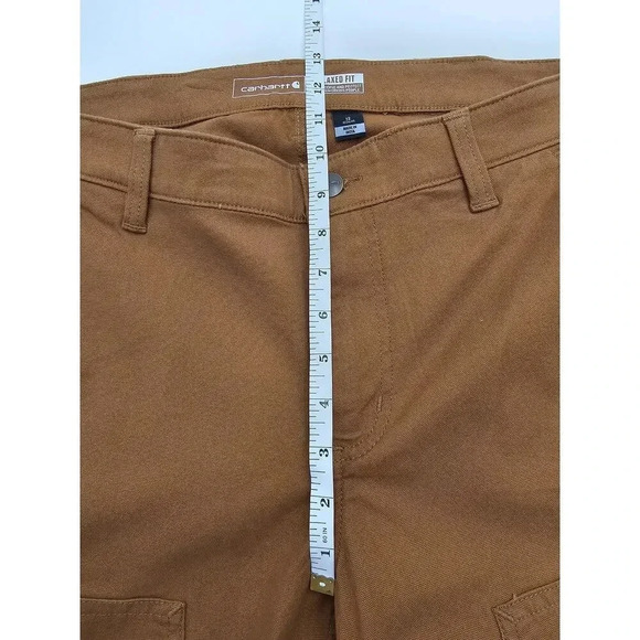 Carhartt Womens 12R Tan Rugged Flex Canvas Relaxed Fit Double Front Pants NWT - Picture 9 of 11